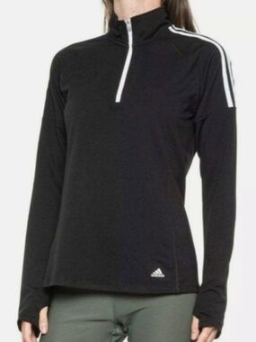 Adidas Golf Black White 3 Stripe Sleeve Jacket